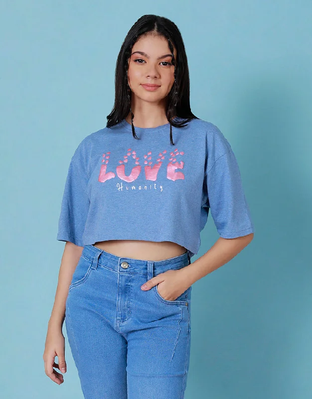 Screen Print Crop T-Shirt Scandinavian