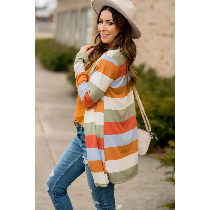 Colorful Stripe Cardigan Dapper Women's 1920S