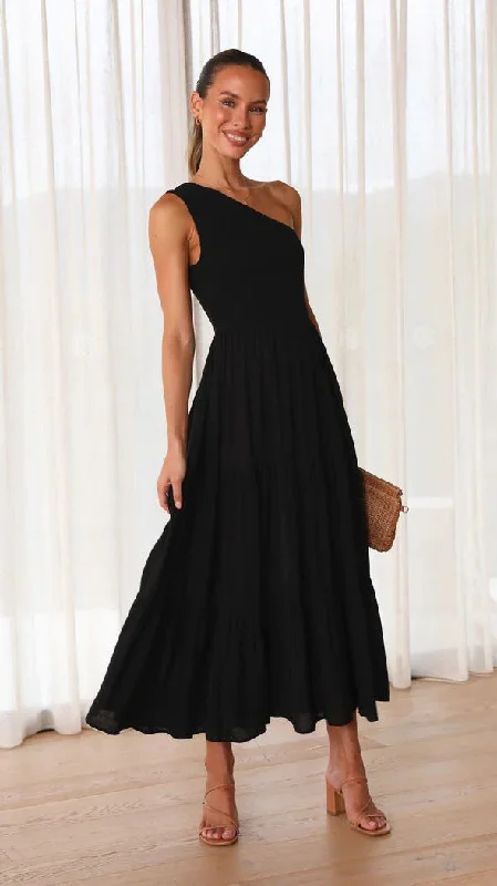 Margaret Shoulder Sleeveless Summer Dress Polished Women's Silk