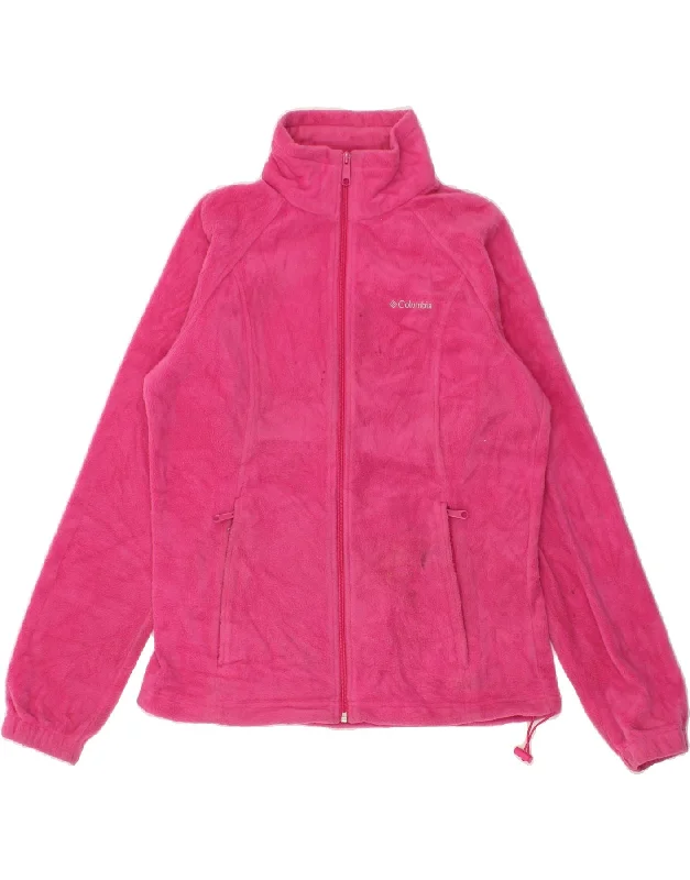 COLUMBIA Womens Fleece Jacket UK 14 Medium Pink Polyester Women
