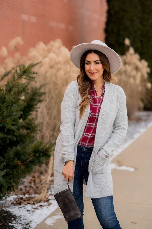 Cozy Lightly Ribbed Tunic Cardigan Tough Women's Military - inspired