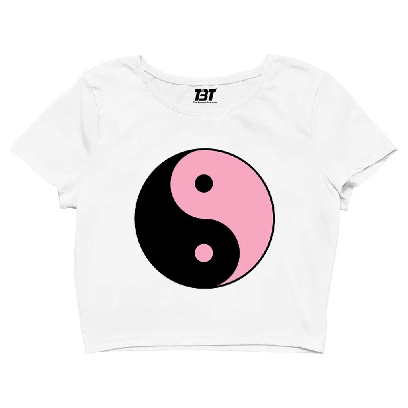 Black Pink Crop Top - Yin Yang Refined Women's 