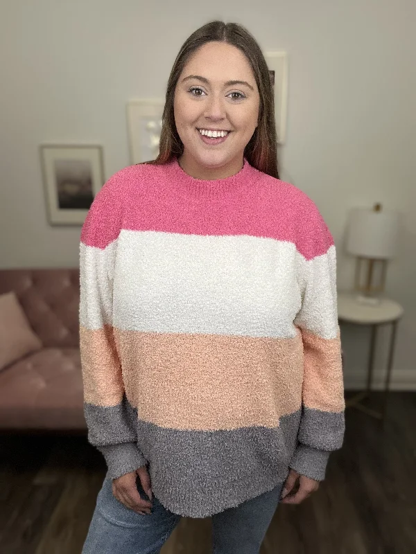 Make Some Noise Women's Soft Color Block Sweater * Final Sale* Sophisticated Women's Tailored