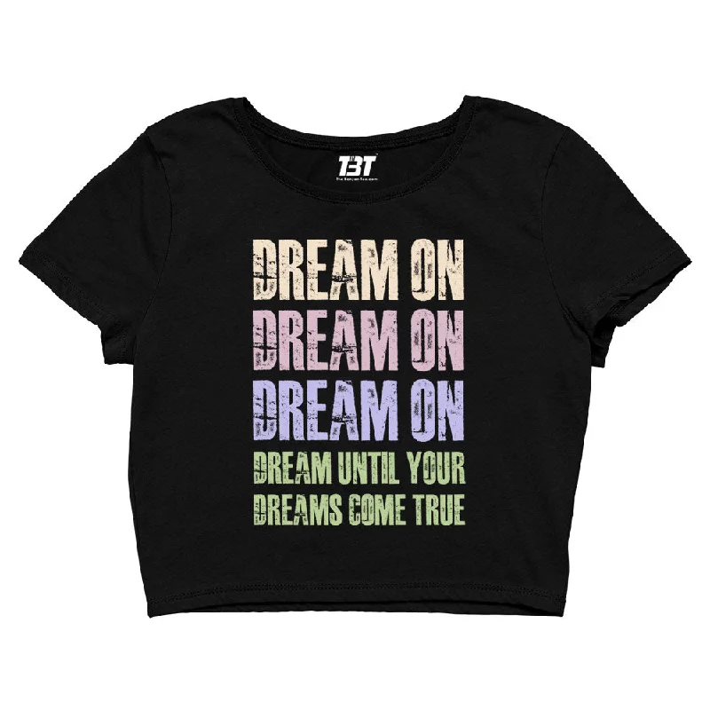 Aerosmith Crop Top - Dream On Typography Luxurious Women's High -  end