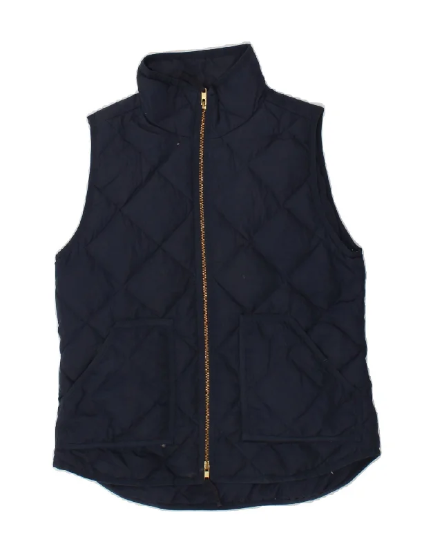 J. CREW Womens Padded Gilet UK 10 Small Navy Blue Polyester Women