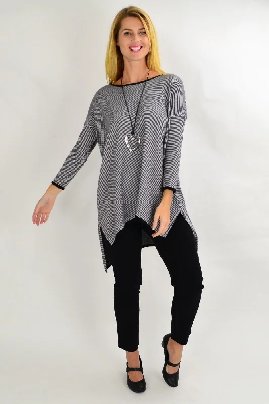 Black Candy Stripe Tunic Top Street