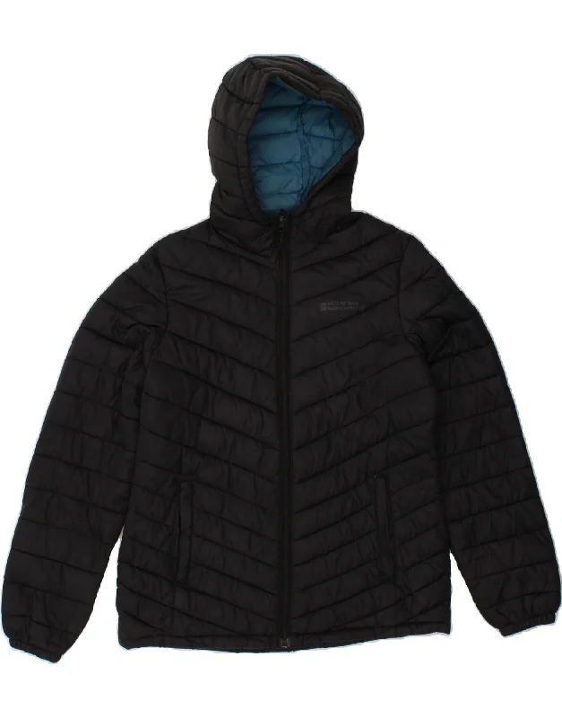 MOUNTAIN WAREHOUSE Womens Hooded Padded Jacket UK 10 Small Black Polyester Vintage Women's 1970S MOUNTAIN WAREHOUSE Womens Hooded Padded Jacket UK 10 Small Black Polyester Vintage Women's 1970S