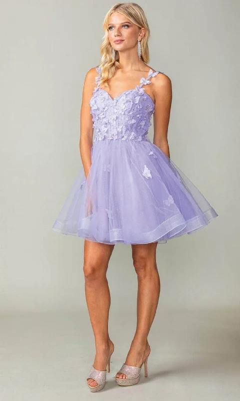 Dancing Queen 3369 - Embroidered Tulle Short Dress Streetwear Style for 