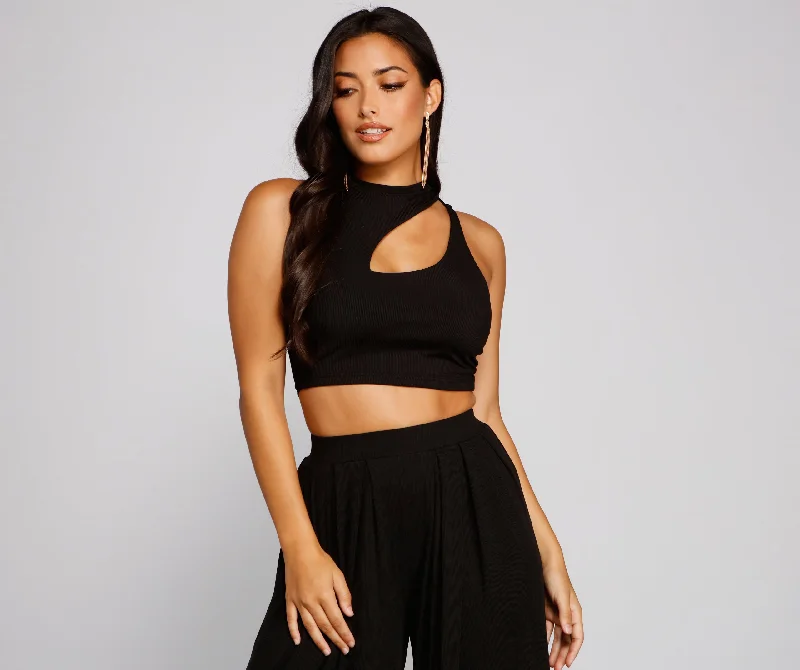 Vacay Vibes Cutout Crop Top European