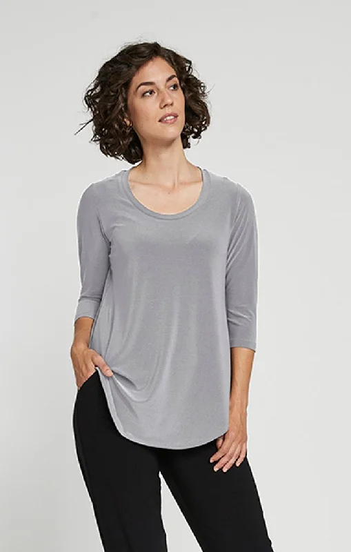 Sympli, 22225-2 Round About T, 3/4 Sleeve Laid - back Women's Style