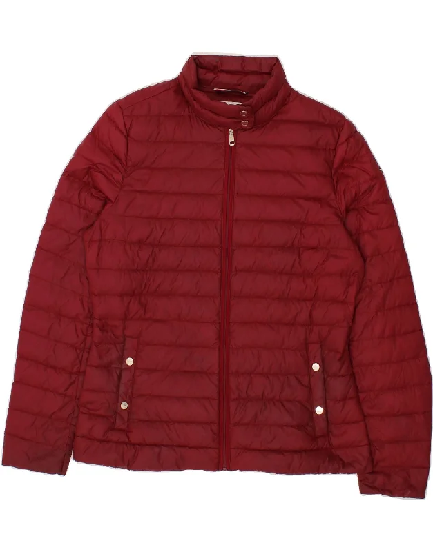 TOMMY HILFIGER Womens Padded Jacket UK 10 Small Red Polyamide Compression
