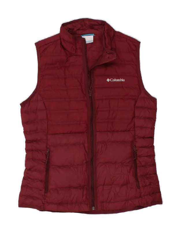 COLUMBIA Womens Padded Gilet UK 14 Medium Burgundy Polyester Laid - back Women's Style COLUMBIA Womens Padded Gilet UK 14 Medium Burgundy Polyester Laid - back Women's Style