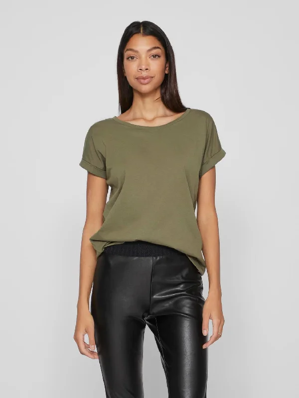 VIDREAMERS T-Shirt - Dusty Olive Hip Women's Retro