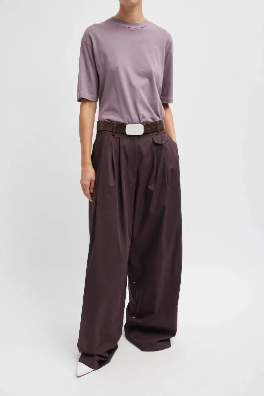 Tibi Mock Neck Unisex T - Plum-ish Australian Beach