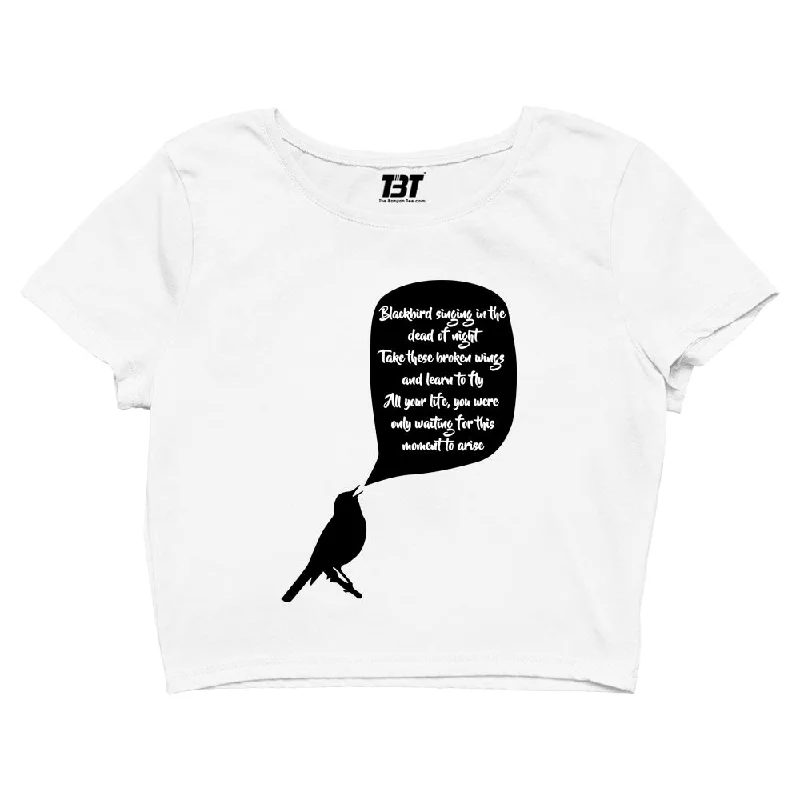 The Beatles Crop Top - Blackbird Dapper Women's Bow - adorned