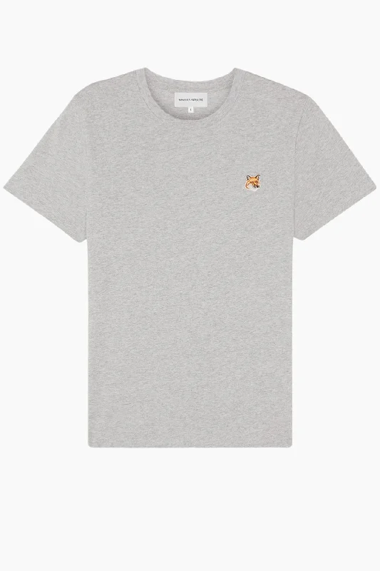 Maison Kitsuné Fox Head Patch T-Shirt - Light Grey Melange Gym