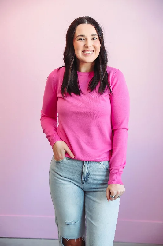 Kora Sweater-Pink Sleek Women's Metallic