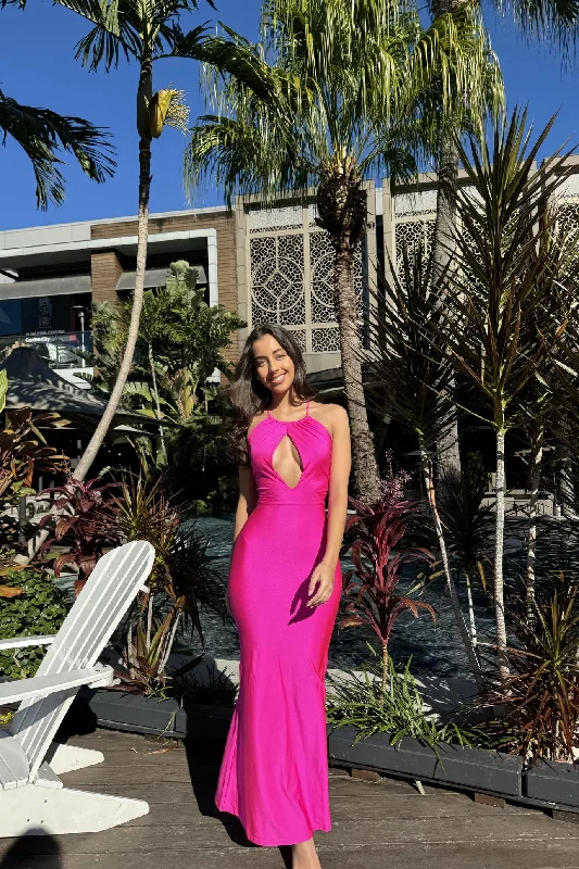 Joan Maxi Dress - Fuchsia Sleek Women's Metallic