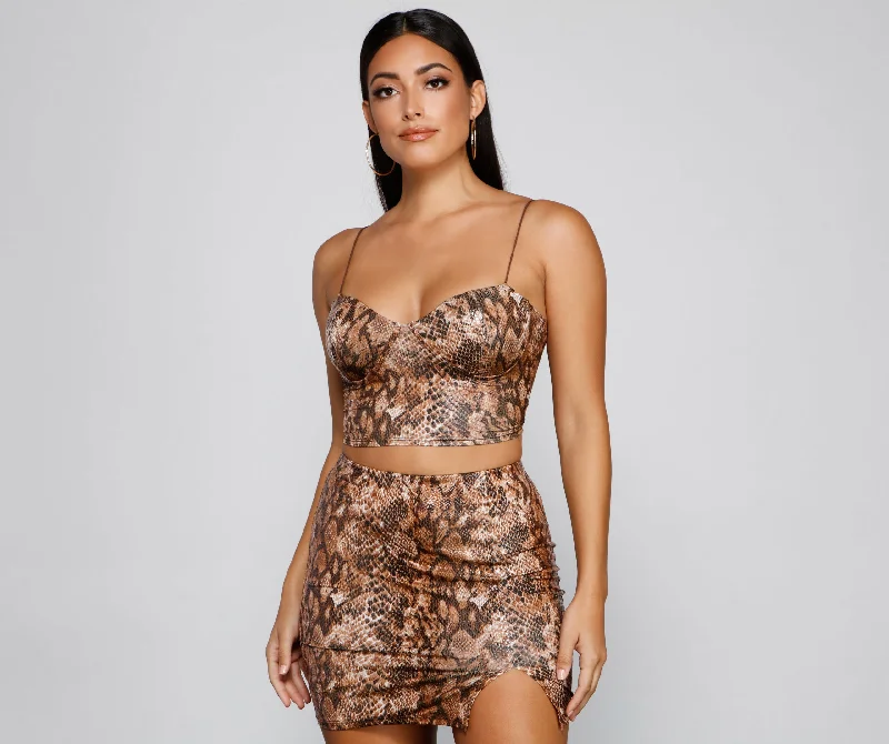 Irresistibly Chic Snake Print Bustier Modern Women's Tech