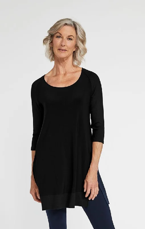 Sympli, 23167-2 Motion Trim Raglan Tunic, 3/4 Sleeve Gym