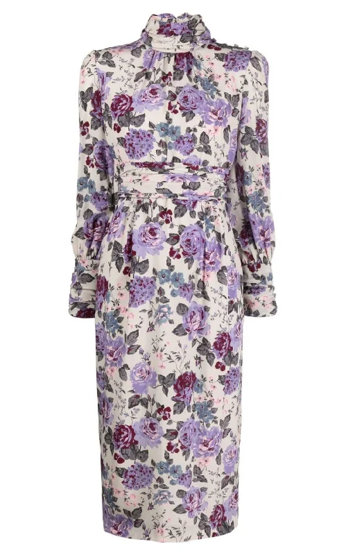 Floral Silk Midi Dress Country