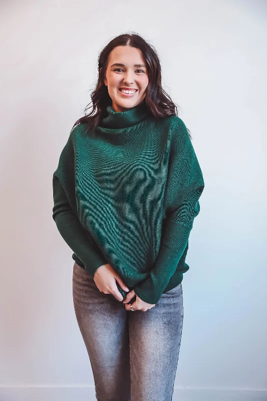 Kiley Sweater-Hunter Green Youthful Women's Pop