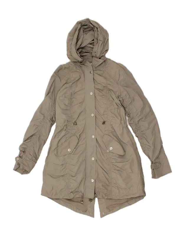 KAREN MILLEN Womens Hooded Raincoat UK 10 Small Grey Polyester Confident Women's Power