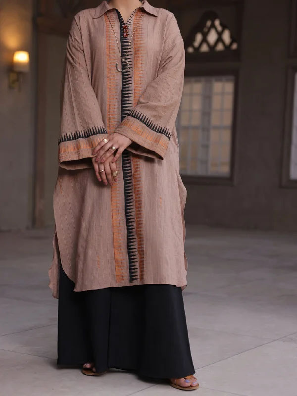 Light Brown Jacquard Tunic - AL-LK-911 Scandinavian