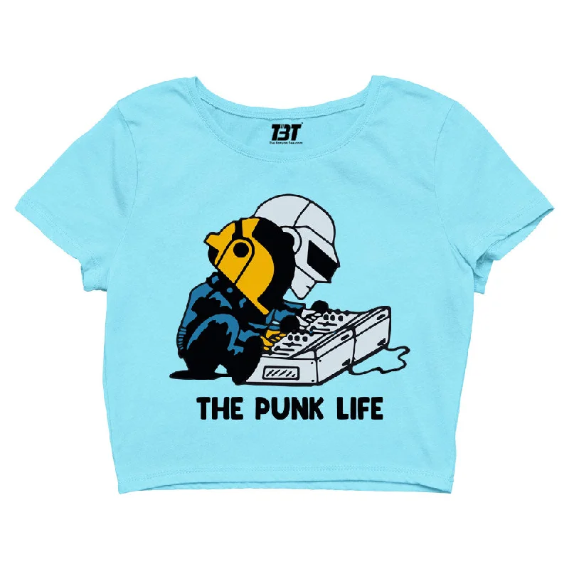 Daft Punk Crop Top - The Punk Life Cool Women's Distressed