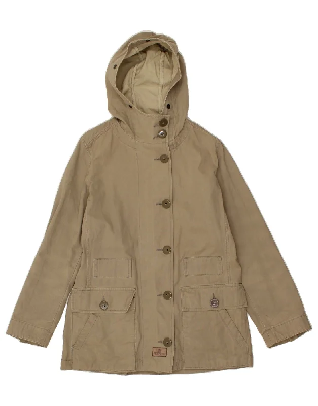 MURPHY & NYE Womens Sailmakers Hooded Utility Jacket UK 14 Medium Khaki Feminine Women's Soft 