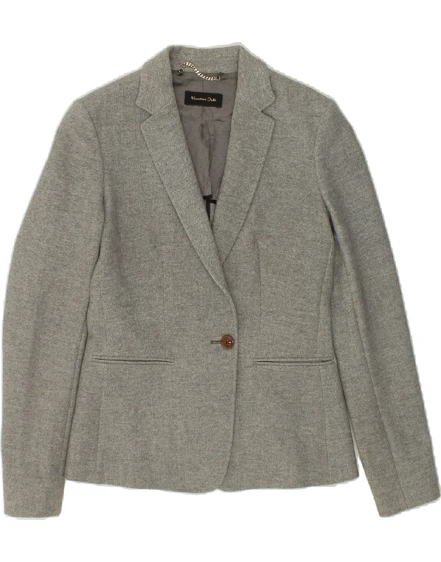 MASSIMO DUTTI Womens 1 Button Blazer Jacket EU 38 Small Grey Viscose Australian Beach MASSIMO DUTTI Womens 1 Button Blazer Jacket EU 38 Small Grey Viscose Australian Beach