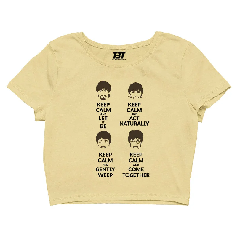 The Beatles Crop Top - Keep Calm Bold Women's Animal Print