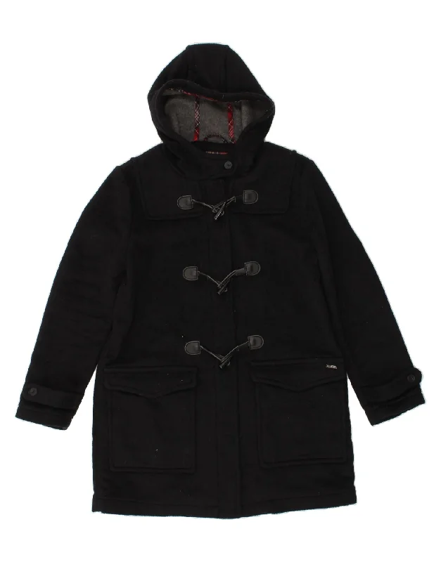 PEPE JEANS Womens Hooded Duffle Coat UK 18 XL Black Polyester Dapper Women's 1920S