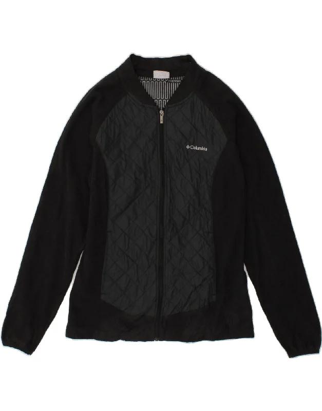 COLUMBIA Womens Fleece Jacket Medium Black Colourblock Polyester Disco