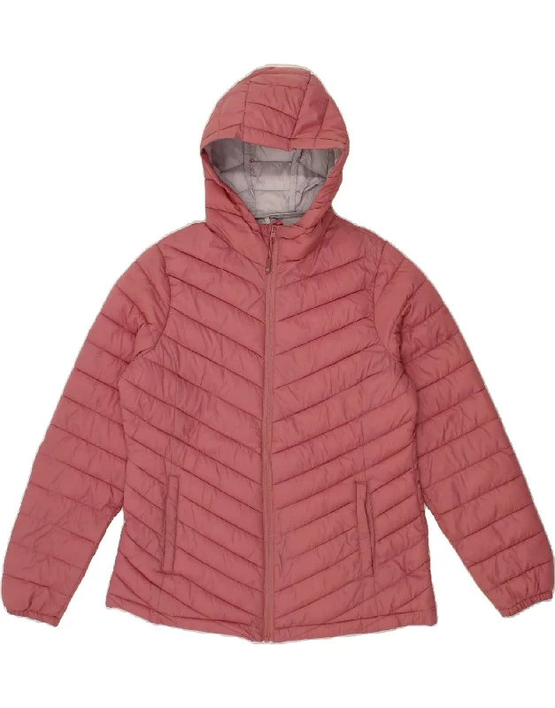 MOUNTAIN WAREHOUSE Womens Hooded Padded Jacket UK 14 Medium Pink Polyamide Compression