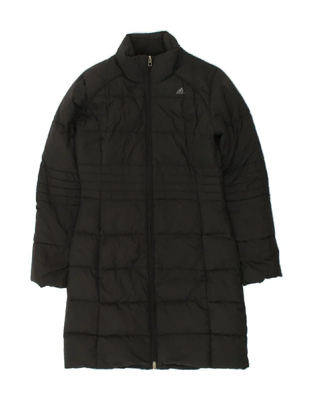 ADIDAS Womens Padded Coat UK 10 Small Black Refined Women's Classic 