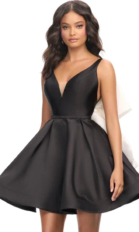Ashley Lauren 4781 - Back Bow Sleeveless Cocktail Dress Casual Women's Japanese 
