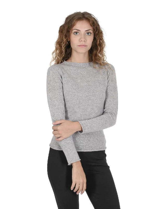 Crown of Edinburgh Cashmere Women's Premium Italian Cashmere Boatneck Sweater in Grigio Cenere - L Gym Crown of Edinburgh Cashmere Women's Premium Italian Cashmere Boatneck Sweater in Grigio Cenere - L Gym