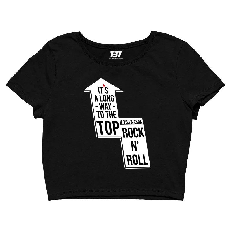AC/DC Crop Top - It's A Long Way To The Top Relaxed Women's Beachy