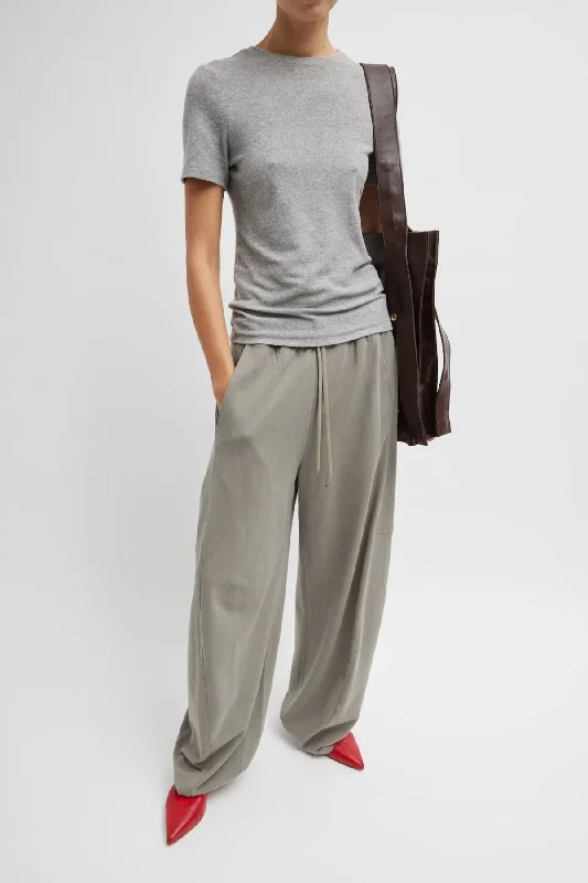 Tibi Dry Loop Terry Baby T - Heather Grey Preppy Women's College
