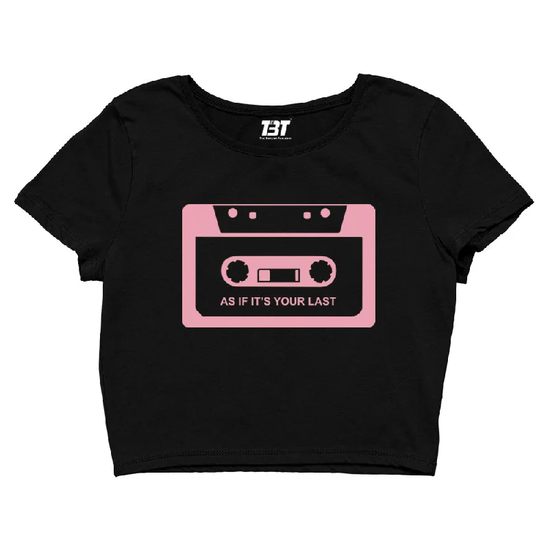 Black Pink Crop Top - As If It's Your Last Laid - back Women's Style