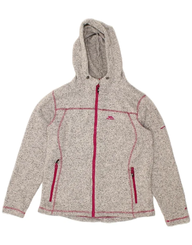 TRESPASS Womens Hooded Fleece Jacket UK 14 Large Grey Polyester Bold Women's Statement TRESPASS Womens Hooded Fleece Jacket UK 14 Large Grey Polyester Bold Women's Statement