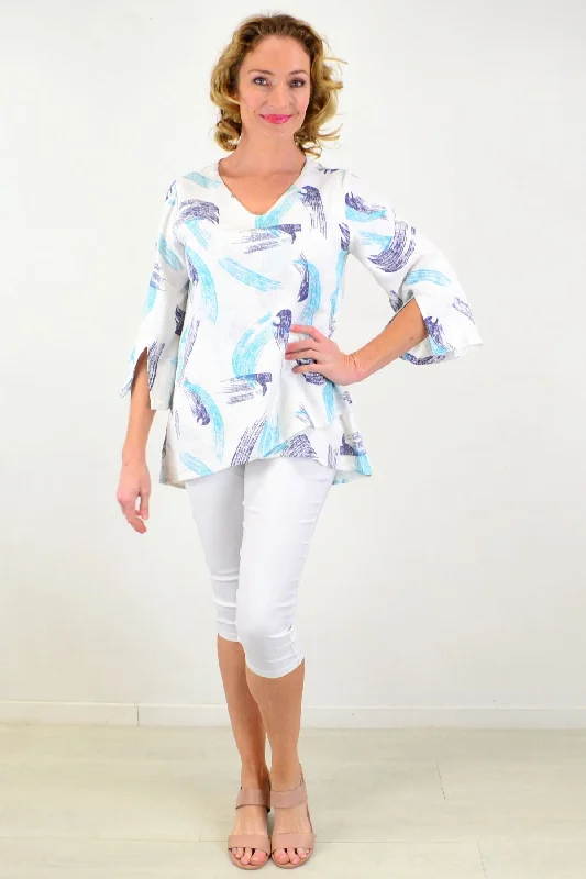 Ocean Canvas Linen Cotton Tunic Top Street