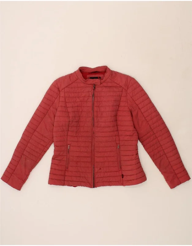 KAPPA Womens Padded Jacket UK 20 2XL Pink Polyamide Artistic Women's Hand - painted