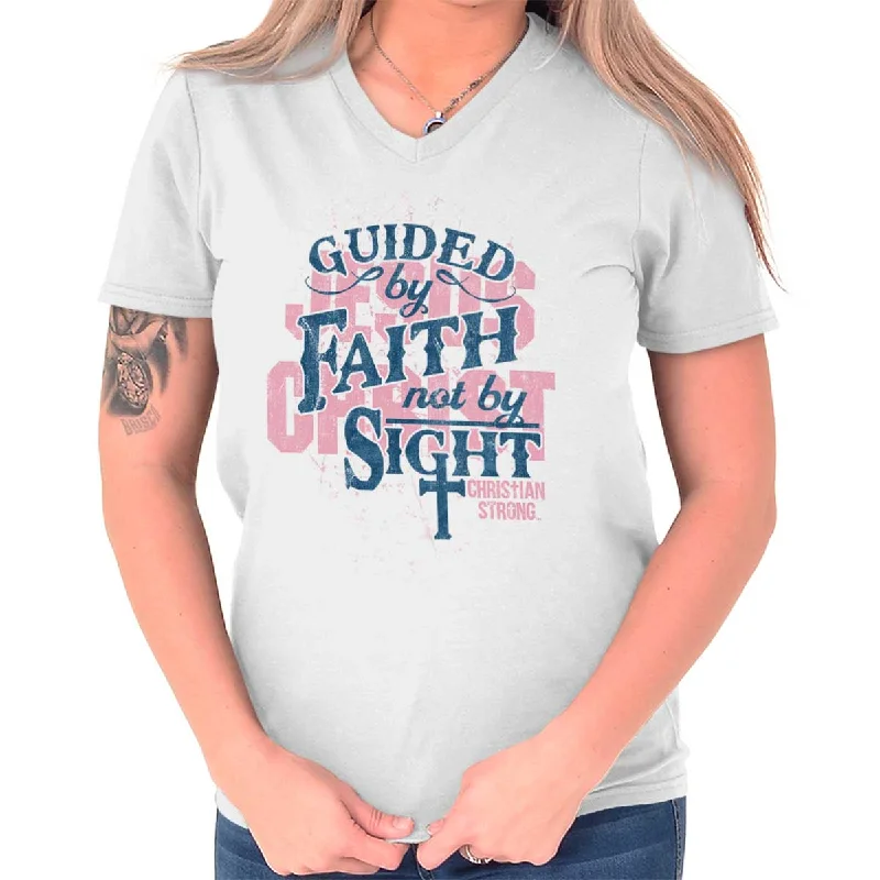 Guided by Faith V-Neck T-Shirt Dynamic Women's Moto