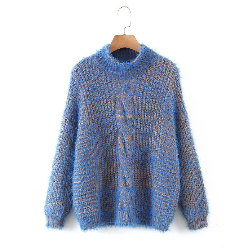 The new fashion women's semi-turtleneck fleece  1343 Edgy Women's Punk