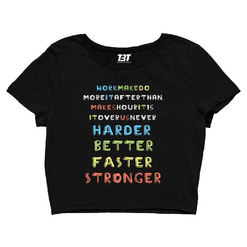 Daft Punk Crop Top - Harder, Better, Faster, Stronger Refined Women's 