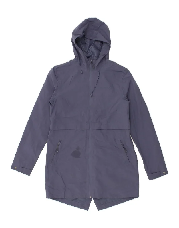 MOUNTAIN WAREHOUSE Womens Hooded Raincoat UK 8 Small Navy Blue Polyester Laid - back Women's Style MOUNTAIN WAREHOUSE Womens Hooded Raincoat UK 8 Small Navy Blue Polyester Laid - back Women's Style