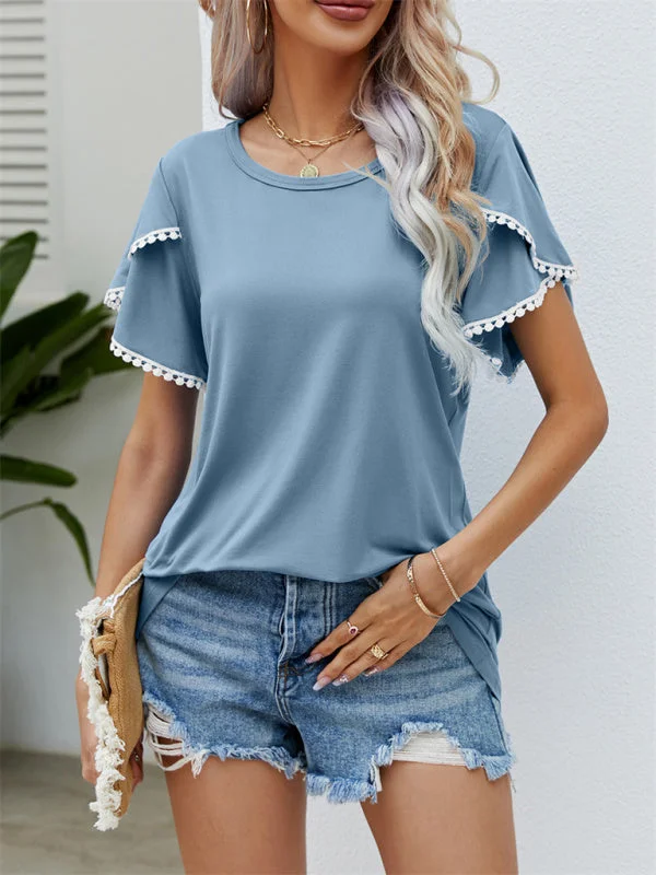 Women's Tulip Sleeve Loose Fit T-Shirt Practical Women's Quick - dry