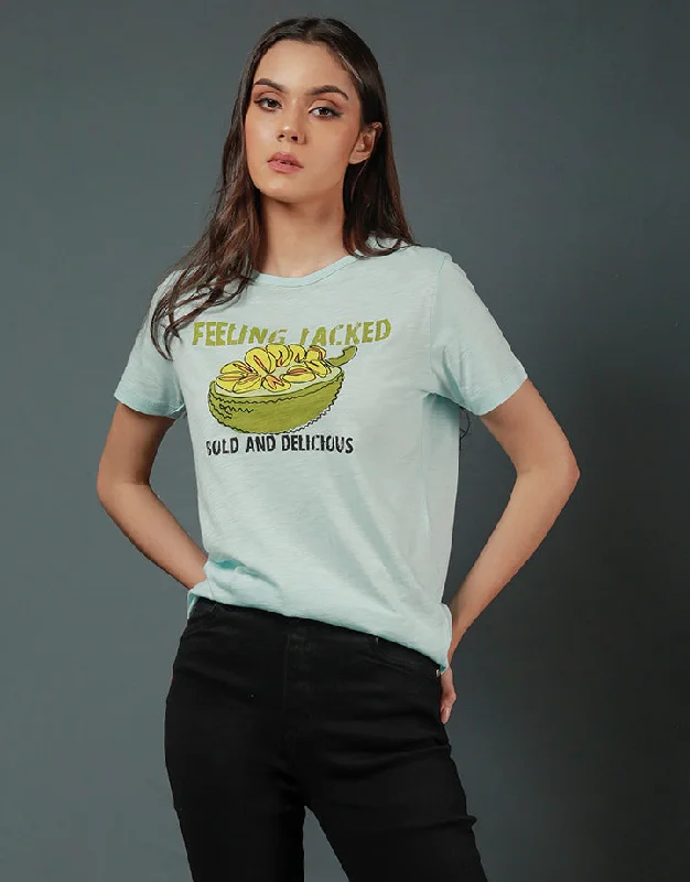 Crew Neck Screen Print T-Shirt Cozy Women's Sherpa - lined